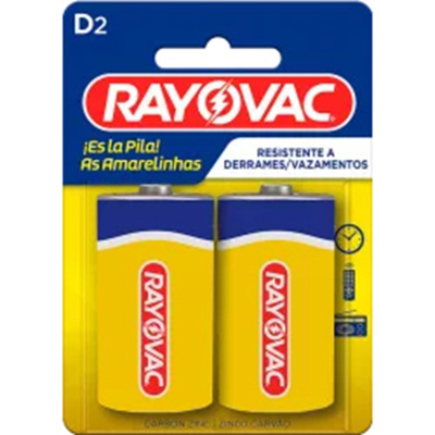 Pilha rayovac d grande c/02 a