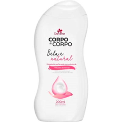 Hidratante corpo a corpo 200ml bela e natural