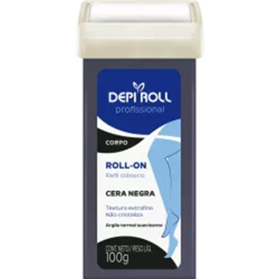 Cera depil refil roll on argila tampa fixa 100g negra