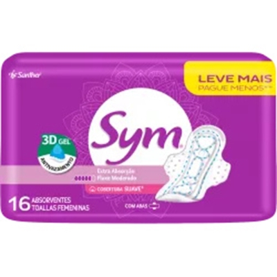 ABSORVENTE SYM PREMIUM SUAVE 16UN COM ABAS