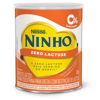 Leite ninho em po zero lactose 380g, ninho zero lactose fortit 380gr