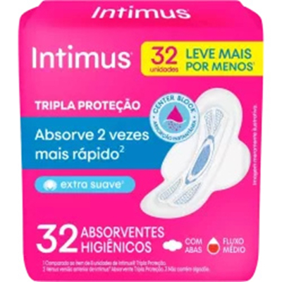 Abs. intimus gel suave c/ abas 32un, intimus gel tripla prot suave c abas 32 un kimberlyclark