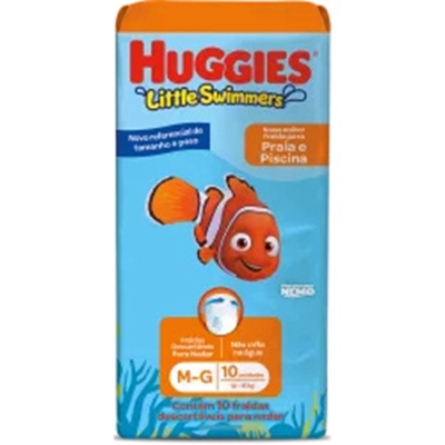 FRALDA DECARTAVEL HUGGIES SWIMMERS DORY M-G COM 10 UN