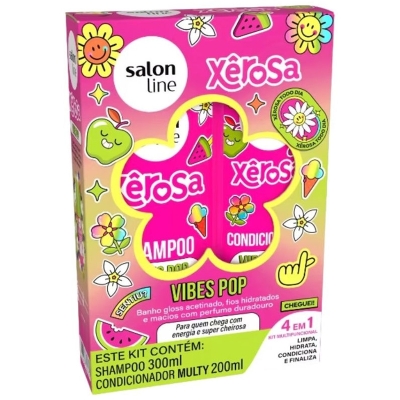 KIT SHAMPOO+CONDICIONADOR SALON LINE XEROSA VIBES 300ML