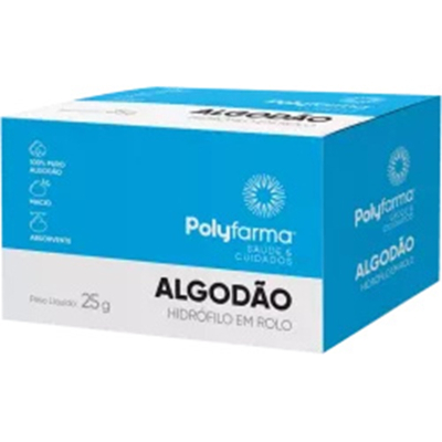 Algodao hidrofilo polyfarma 25g - tradicional - un