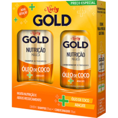 Kit niely gold 300ml nutricao sh+cond, sh + cond niely gold nutricao poderosa