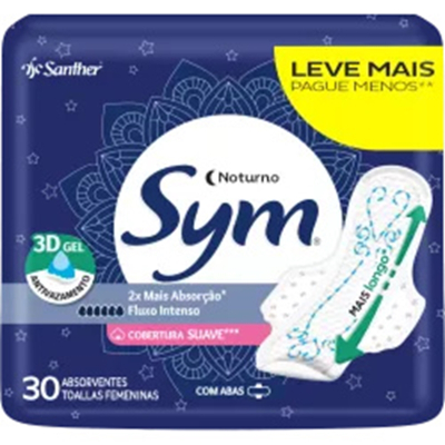 Abs. sym premium noturno suave c/abas 30un