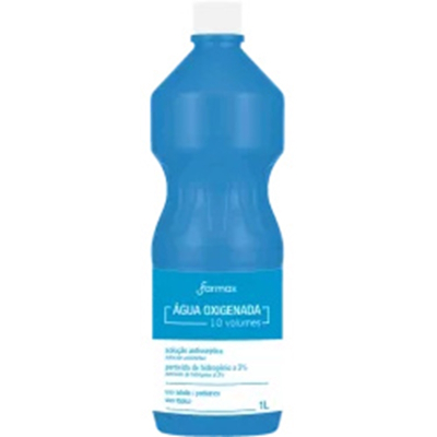 Agua oxigenada 10v 1000ml (1l) farmax, oxiada 10 vol 1 litro