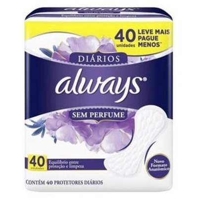 Abs. always prot diario s/perfume 40un l+p-