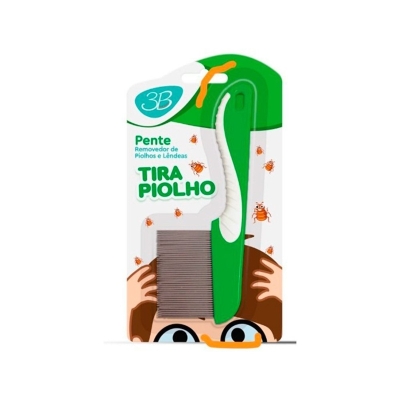 Pente fino de aco inox com cabo tira piolho 3b verde