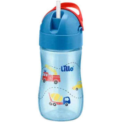 Copo lillo evolution 300ml 630221 azul canudo