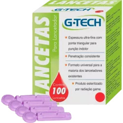 Lanceta p/ lancetador g-tech 100un