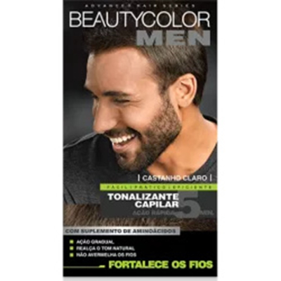 Tint. beautycolor tonalizante gel sem amonia kit bc men - castanho claro - un