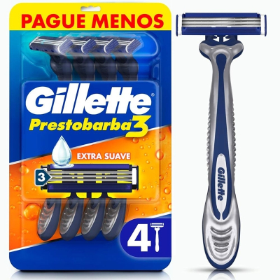Prestobarba 3 regular l4p3 pb, barbear gilletteprestobarba pg3 leve4
