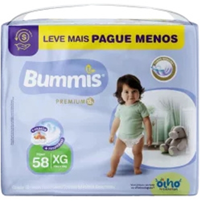 Fr. desc. bummis inf premium pacotao hiper eg c/58 tiras drylock