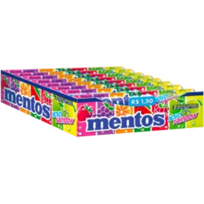 Drops mentos 37,5g stick mastigavel rainbow, rolo rainbow c/ 01 unid