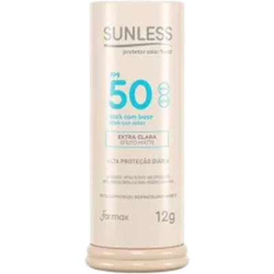 Protetor solar sunless 12g f50 facial stick base extra clara