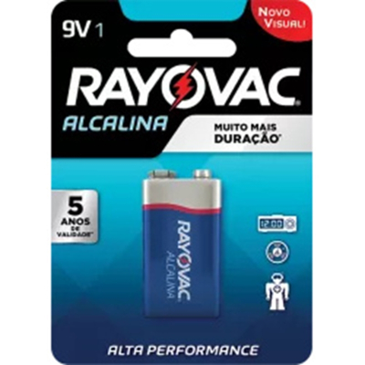 Bateria rayovac 9v 1 alcalina 