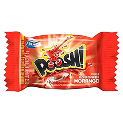 Chicle poosh morango c/40un