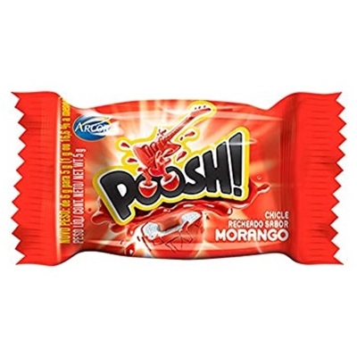 Chicle poosh morango c/40un