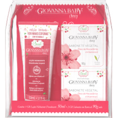 Kit giovanna baby locao 50ml + 2 sab 90g cherryy
