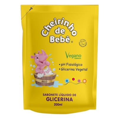 SABONETE LIQUIDO CHEIRINHO DE BEBE 200ML REFIL GLICERINA