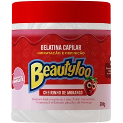 Gelatina face beaut 500g beautyloo morango *