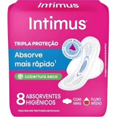 Abs. intimus gel c/ abas seca c/8, intimus gel t protecao seca abas 8und
