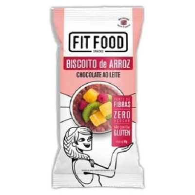 Bisc.arroz choc.leite fit food 60g