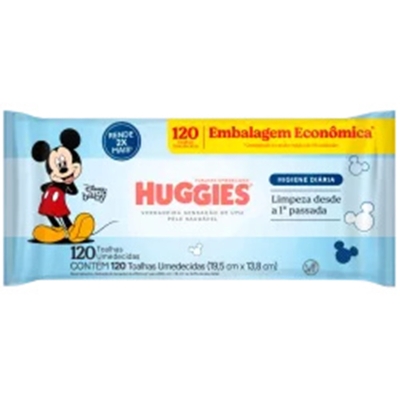 Toalha lenco umed. huggies tripla protecao c/120 un