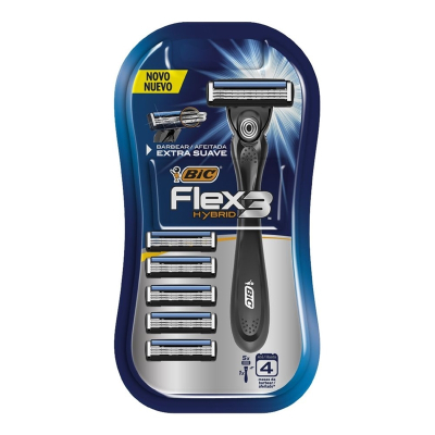 Ap. barba bic flex 3 hybrid 1un+5un cargas