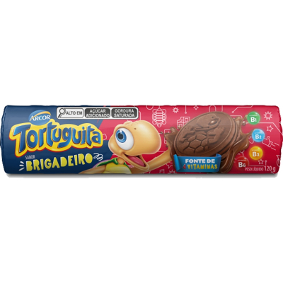 Biscoito recheado tortuguita 120g - brigadeiro - un