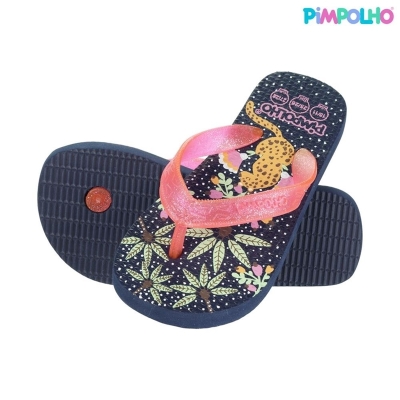 SANDALIA PRAIANA KIDS AZUL/ONCA FEM PIMPOLHO 24