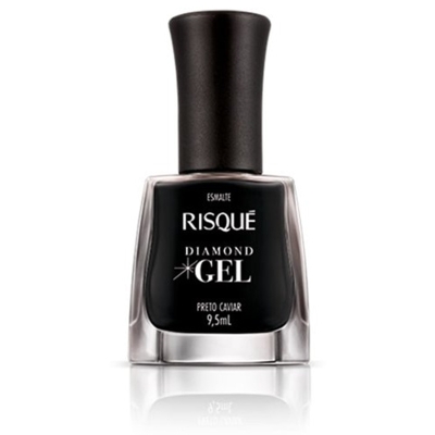 ESMALTE RISQUE DIAMOND GEL PRETO CAVIAR 9.5ML