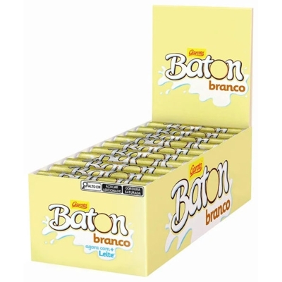 Chocolate baton branco chocol 16g, batom branco 1 un