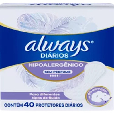 Protetor diario always sensitive 40un 