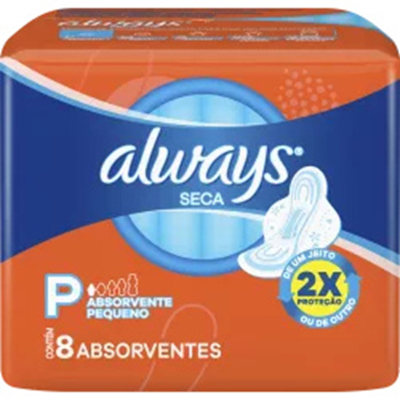 Abs. always basico seca laranja c/abas 8un