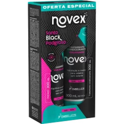 Kit novex sh.+cond meus cachos santo black