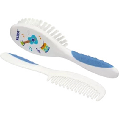 Conj. cab. kuka soft ref. 725, conj cabelo soft azul escova e pente