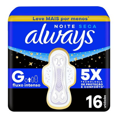 Abs. always noites tranquilas seco c/abs 16un, always active 16un seca not abas l16p14