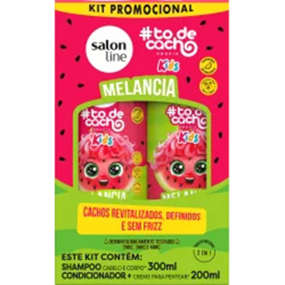 Kit shampoo 300ml+condicionador 200ml kids salon line - melancia - un