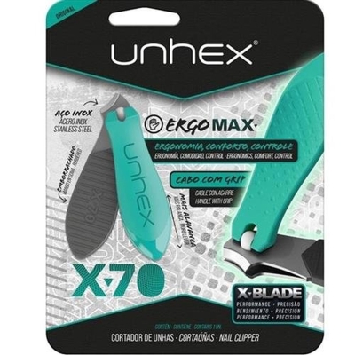 CORTADOR DE UNHA UNHEX X70 BLISTER VERDE