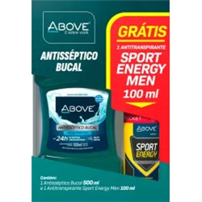 ANTISSEPTICO BUCAL ABOVE 500ML +DESODORANTE AERO 100ML MEN SPRT 