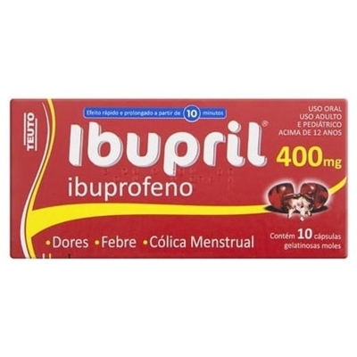 IBUPRIL 400MG COM 10 CAP, 400 MG CAPSULAS GELAT MOLE 