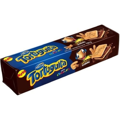 Biscoito recheado tortuguita 130g - chocolate