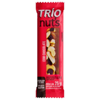 Barra trio 25g nuts chocolate