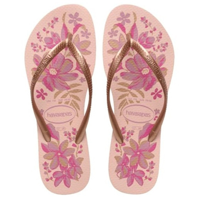 Sandalia havaina slim organic fc rosa/dourado 37/38