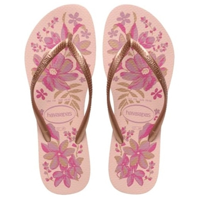 Sandalia havaina slim organic fc rosa/dourado 37/38