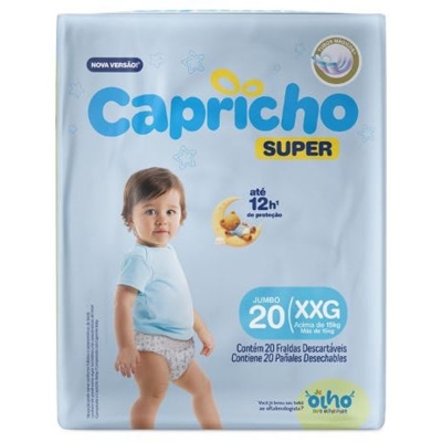FRALDA DESCARTAVEL CAPRICHO SUPER JUMBO XXG COM 20 UN