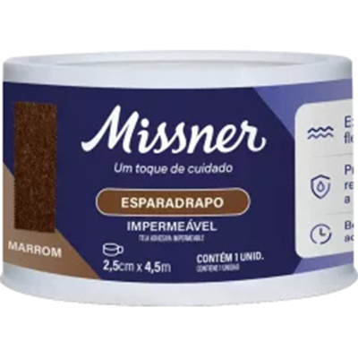Esparadrapo missner imperm 2,5cmx4,5m marrom